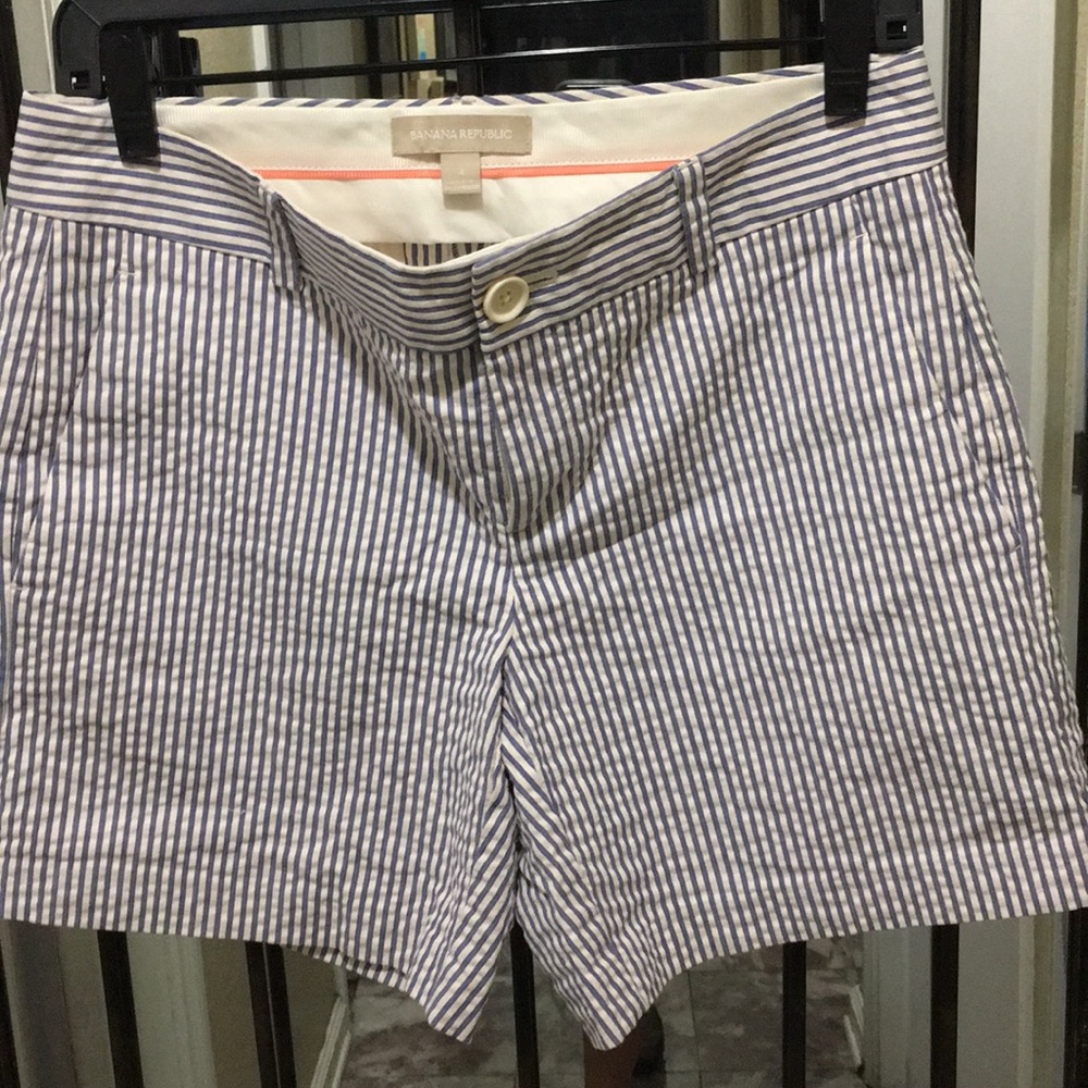 Seersucker light blue beautiful shorts. - Picture 1 of 8